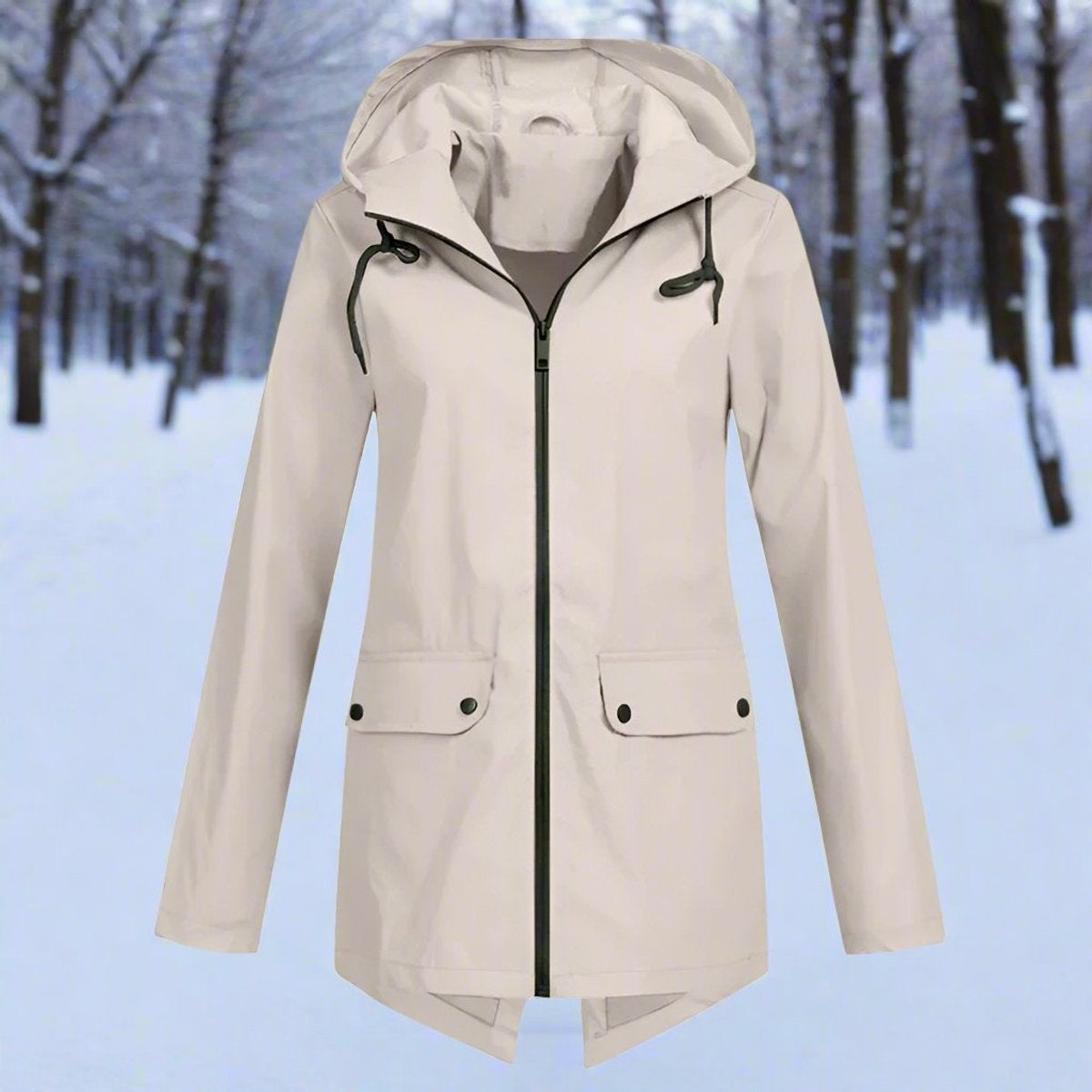 Grace™ | Parka impermeable larga con capucha