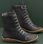Lila™ | Botas planas de media caña con cordones