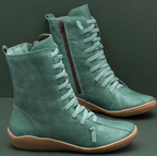 Lila™ | Botas planas de media caña con cordones