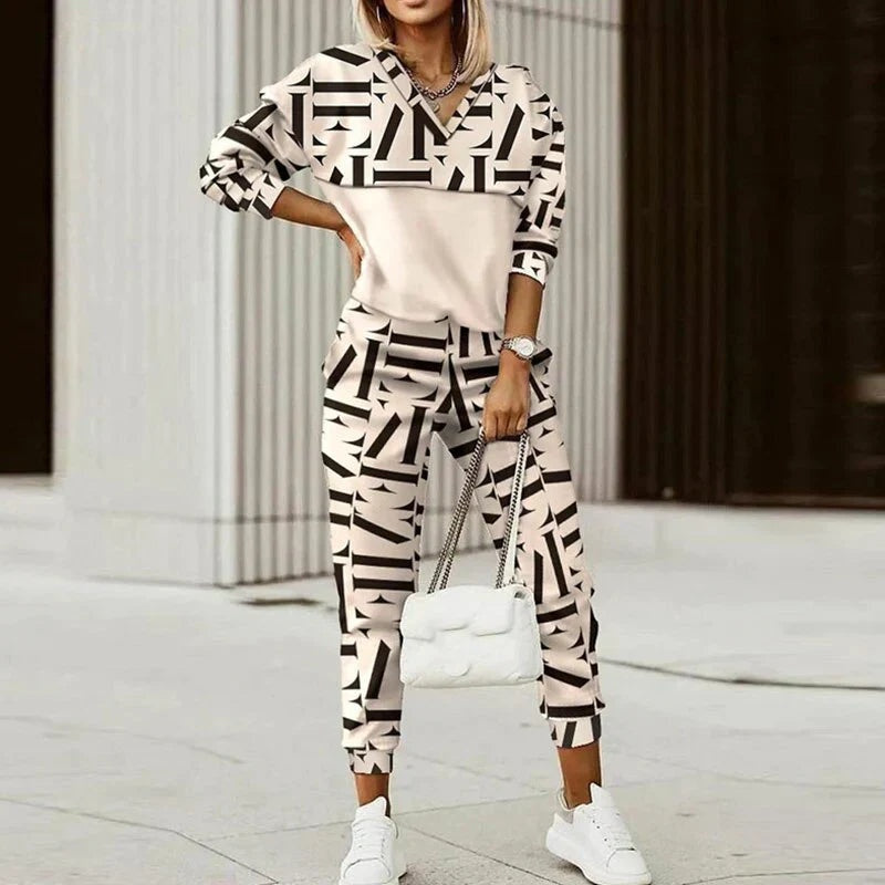 Vivian™ | Chándal estampado con sudadera de cremallera y jogger