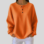 Amelia™ | Jersey ligero oversize con cuello redondo y botones