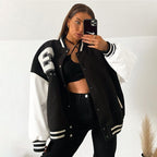 Elena™ | Chaqueta varsity oversize con bordados