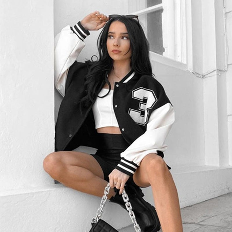 Elena™ | Chaqueta varsity oversize con bordados