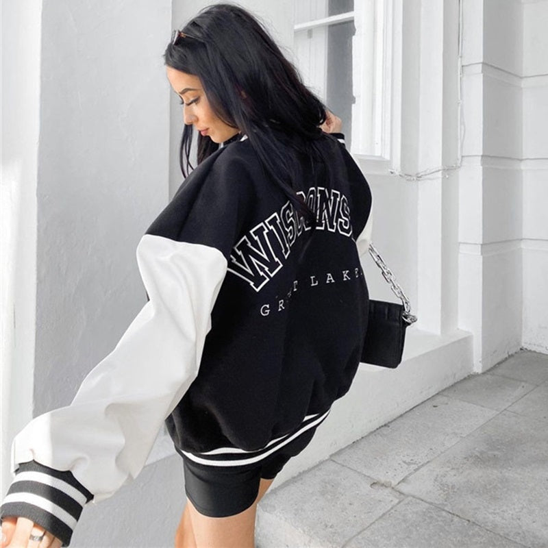 Elena™ | Chaqueta varsity oversize con bordados