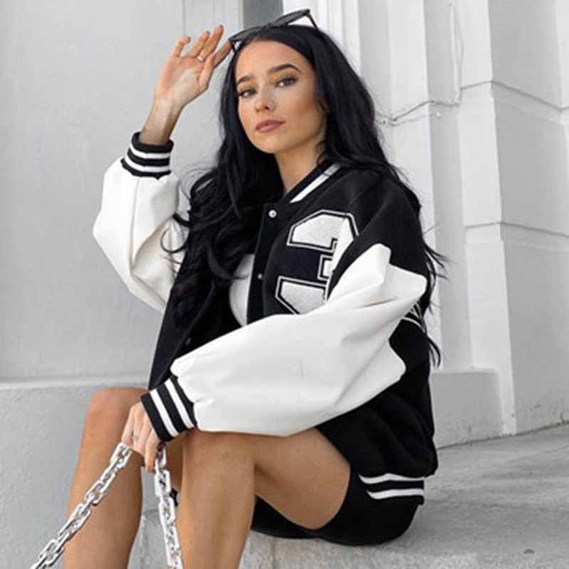Elena™ | Chaqueta varsity oversize con bordados