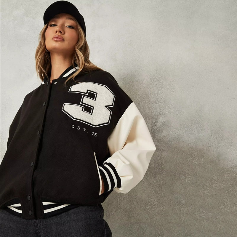Elena™ | Chaqueta varsity oversize con bordados
