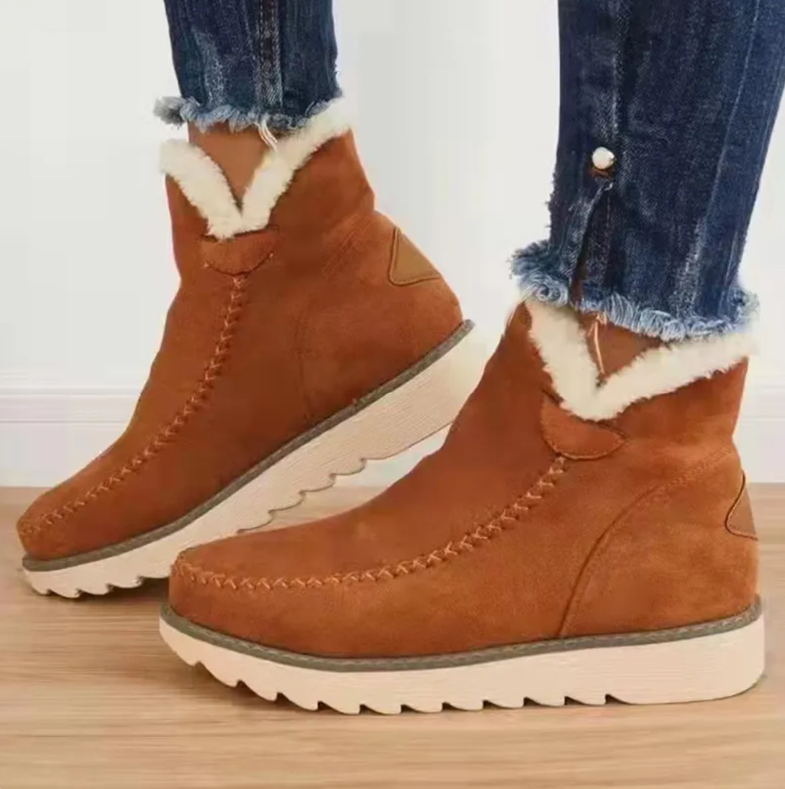 Ariana™ | Botines de invierno de ante con forro de pelo sintético