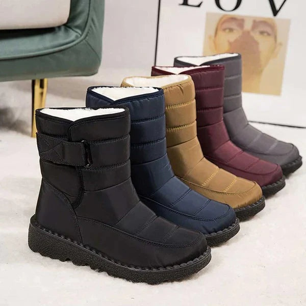 Gemma™ | Botas impermeables planas con forro cálido y velcro
