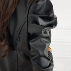 Jessica™ | Chaqueta biker corta con mangas abullonadas