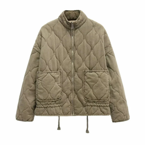 Bella™ | Cazadora bomber acolchada con cuello alto y cremallera