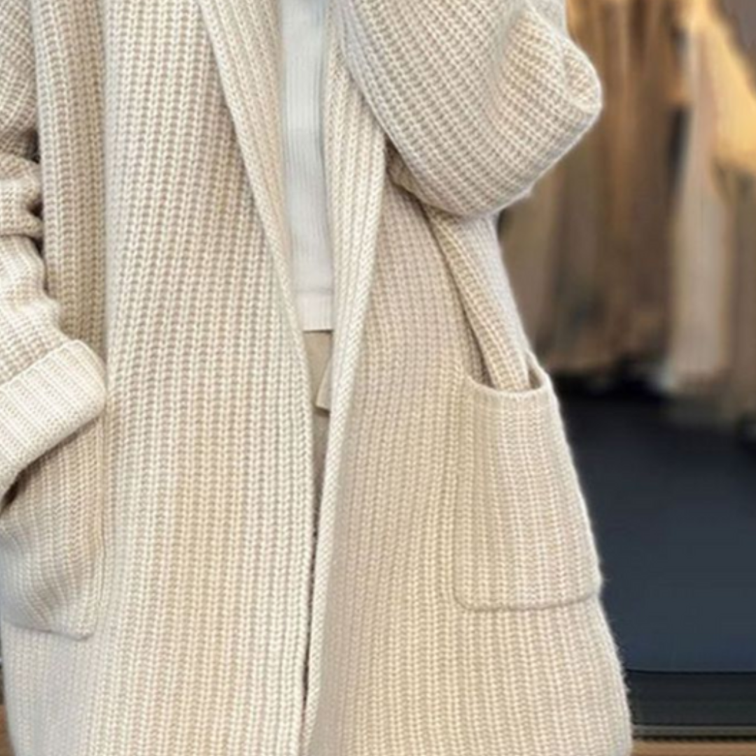 Andrea™ | Chaqueta de punto de lana oversize con bolsillos