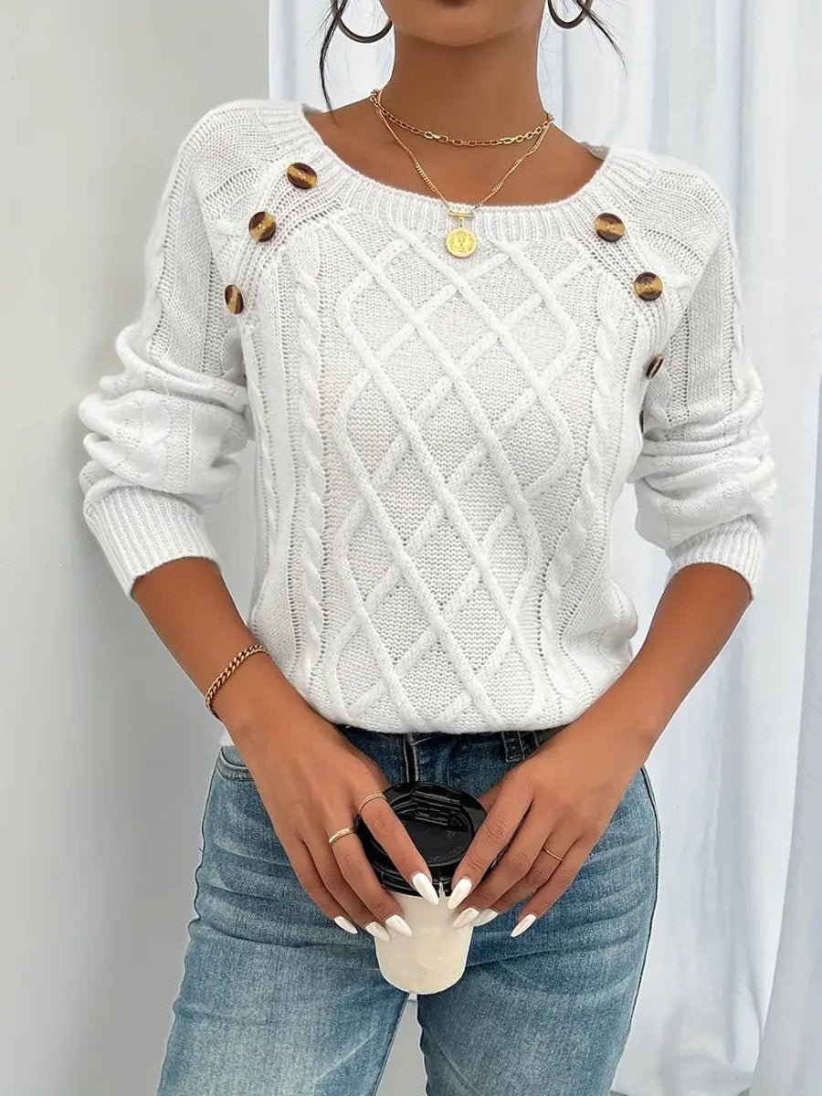 Isabella™ | Jersey fino de punto con botones en el hombro