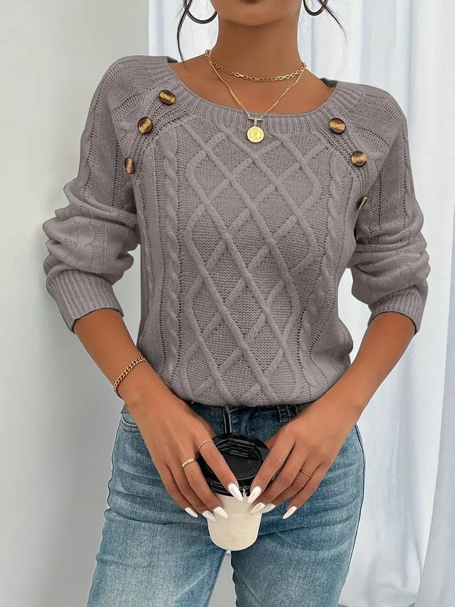 Isabella™ | Jersey fino de punto con botones en el hombro