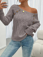 Isabella™ | Jersey fino de punto con botones en el hombro