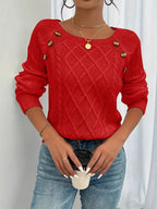Isabella™ | Jersey fino de punto con botones en el hombro