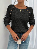 Isabella™ | Jersey fino de punto con botones en el hombro