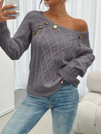 Isabella™ | Jersey fino de punto con botones en el hombro