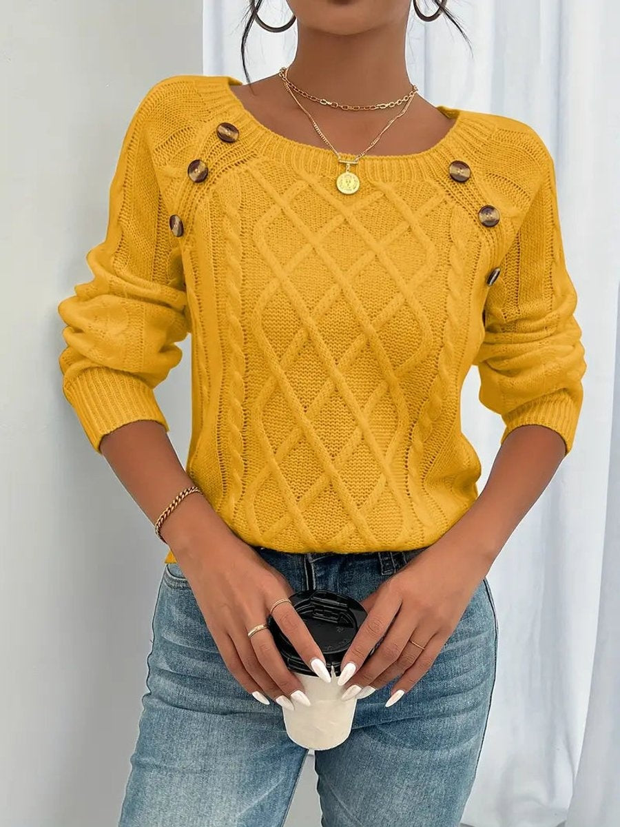 Isabella™ | Jersey fino de punto con botones en el hombro