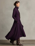 Aurora™ | Vestido largo de invitada de invierno con cuello alto drapeado
