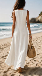 Naomi™ | Vestido de novia largo y sencillo sin mangas