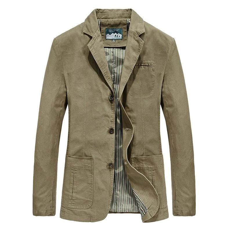Victor™ | Americana de algodón con solapa y tres botones