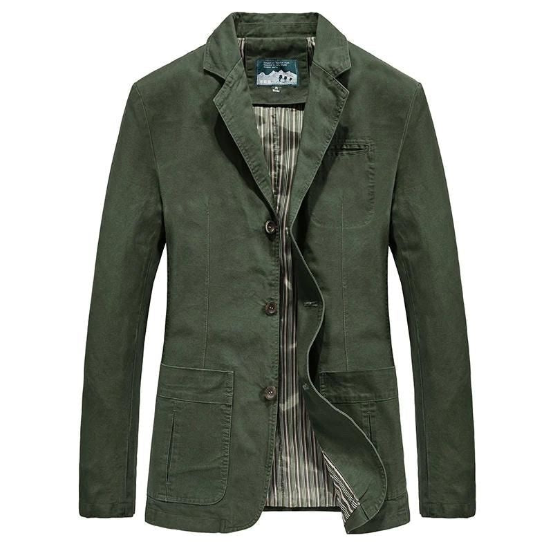 Victor™ | Americana de algodón con solapa y tres botones
