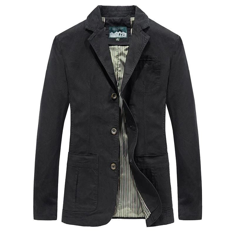 Victor™ | Americana de algodón con solapa y tres botones
