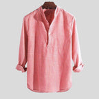 Alexander™ | Camisa de lino de manga larga con cuello henley
