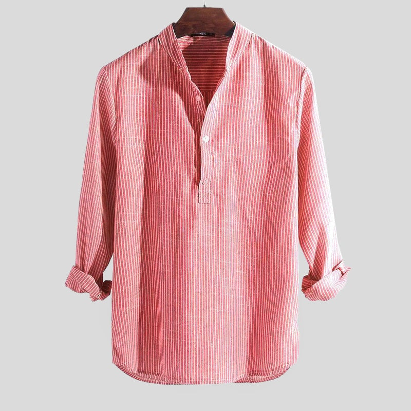 Alexander™ | Camisa de lino de manga larga con cuello henley