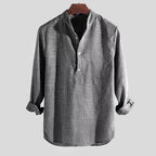 Alexander™ | Camisa de lino de manga larga con cuello henley
