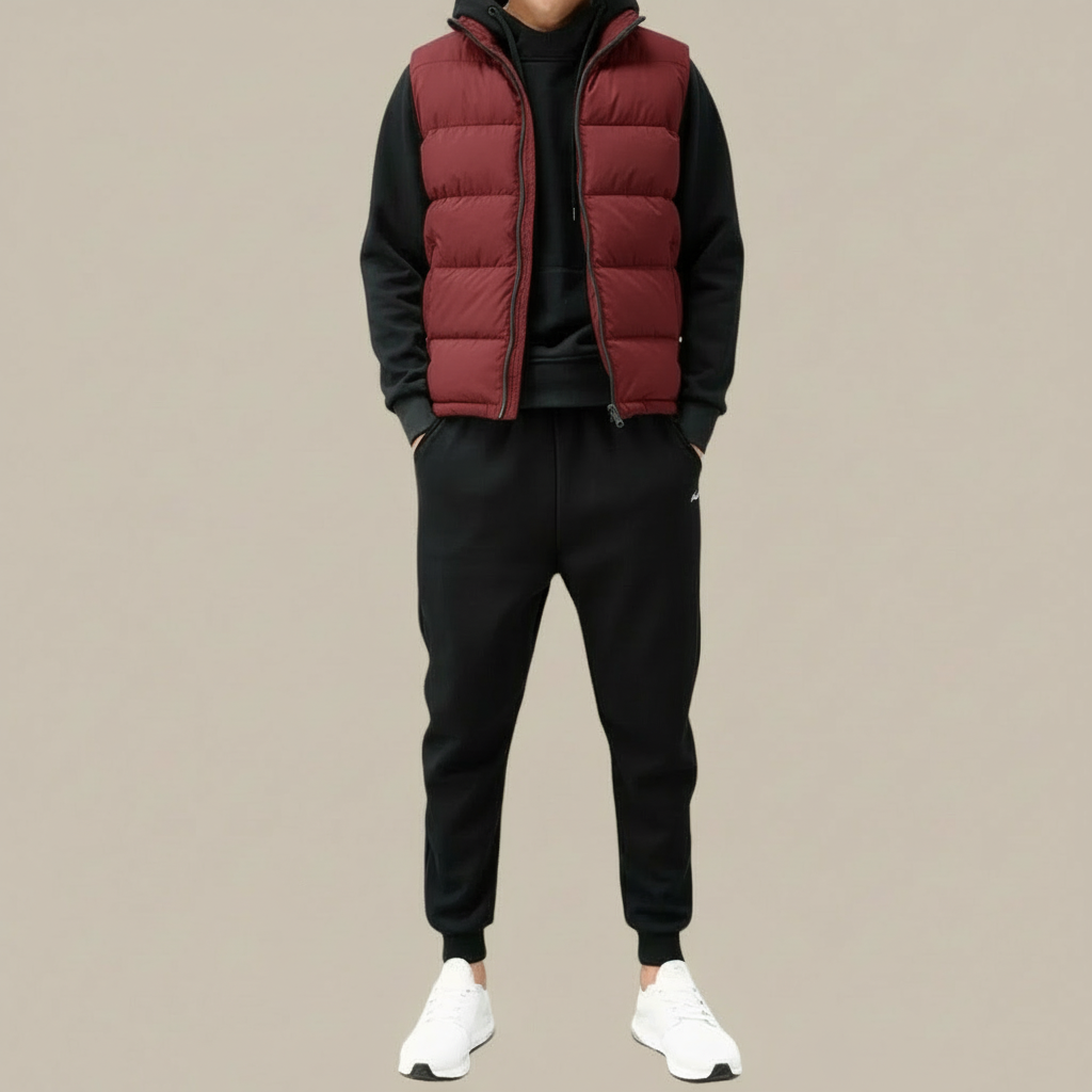 Oliver™ | Chaleco acolchado sin mangas de hombre con cremallera