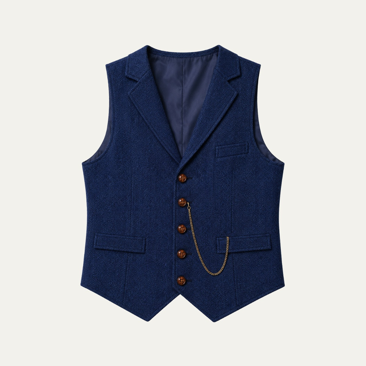 Ezra™ | Chaleco de traje de tweed de espiga entallado con solapa