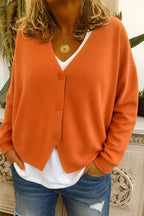 Ella™ | Cárdigan de punto oversize con escote en V y botones