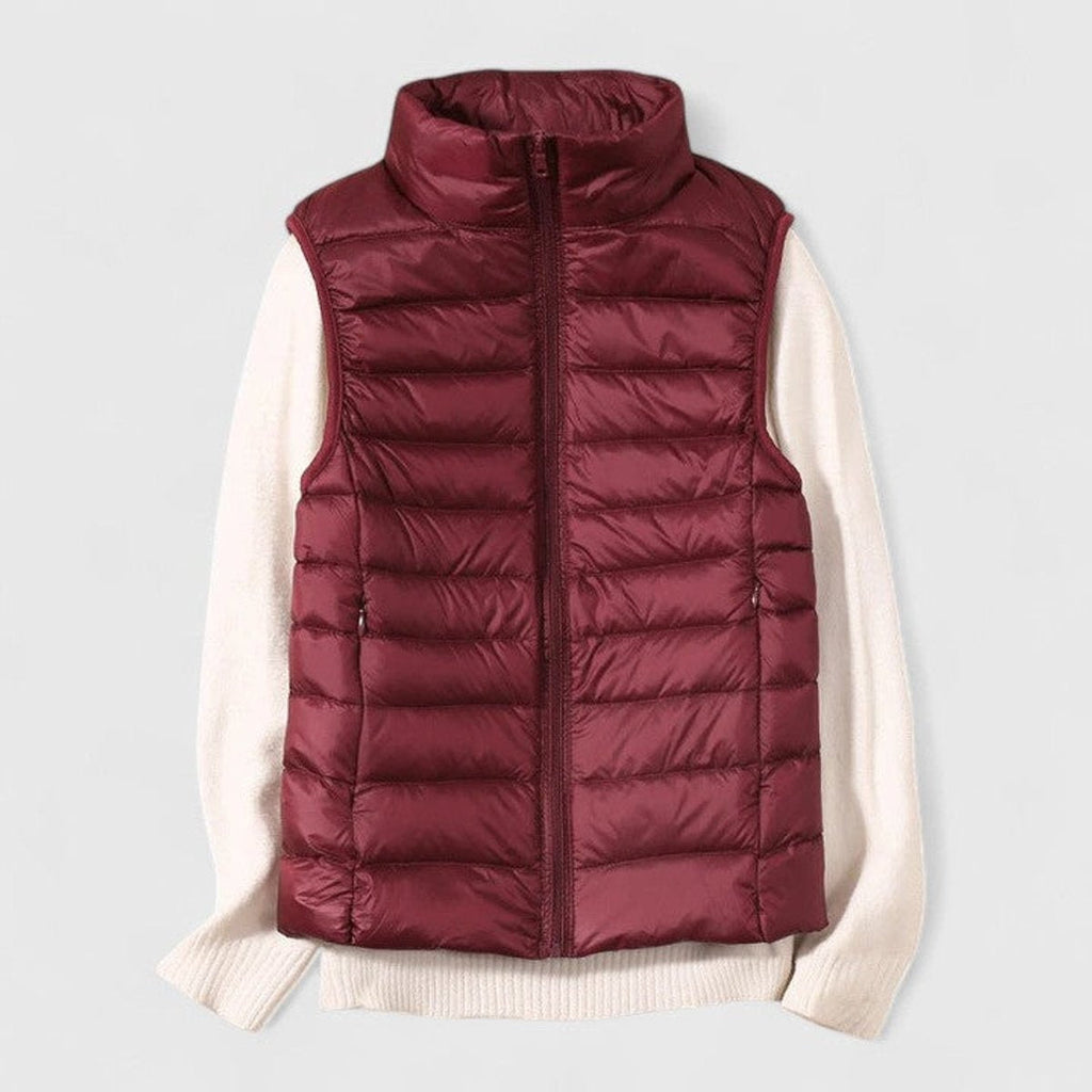 Cecilia™ | Chaleco acolchado ligero con cuello alto y cremallera