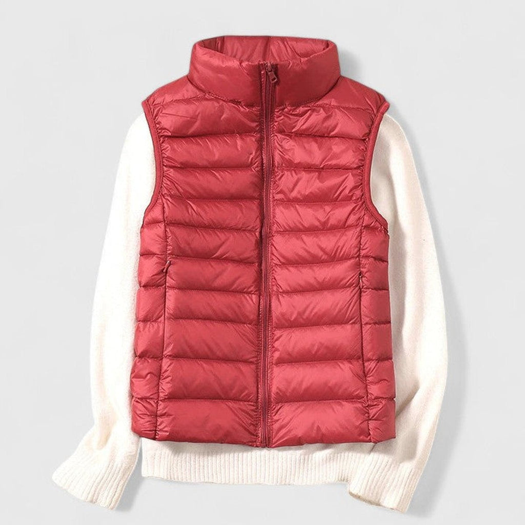 Cecilia™ | Chaleco acolchado ligero con cuello alto y cremallera