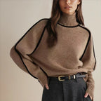 Genevieve™ | Jersey oversize de cuello alto con rayas
