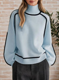 Genevieve™ | Jersey oversize de cuello alto con rayas