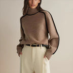 Genevieve™ | Jersey oversize de cuello alto con rayas