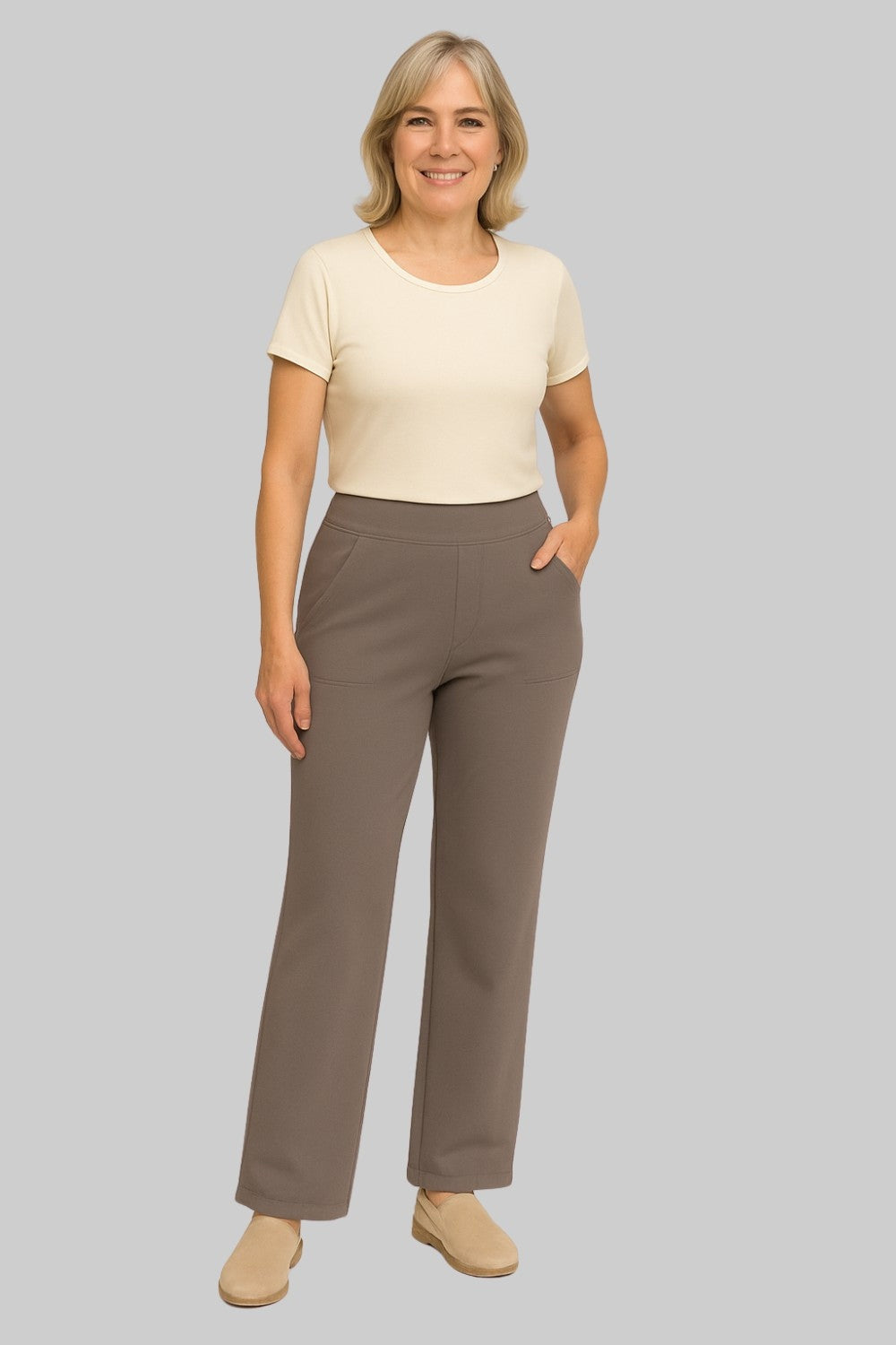 Hope™ | Pantalón de punto de pierna ancha y tiro alto