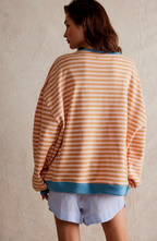 Adeline™ | Sudadera oversize de rayas con cuello redondo