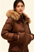 Ashley™ | Chaqueta acolchada con capucha de pelo sintético