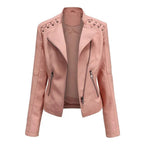 Celeste™ | Chaqueta motera de polipiel con detalle en hombros