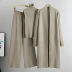 Anna™ | Conjunto de punto de 3 piezas con cárdigan y pantalón ancho