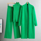 Anna™ | Conjunto de punto de 3 piezas con cárdigan y pantalón ancho