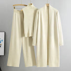 Anna™ | Conjunto de punto de 3 piezas con cárdigan y pantalón ancho