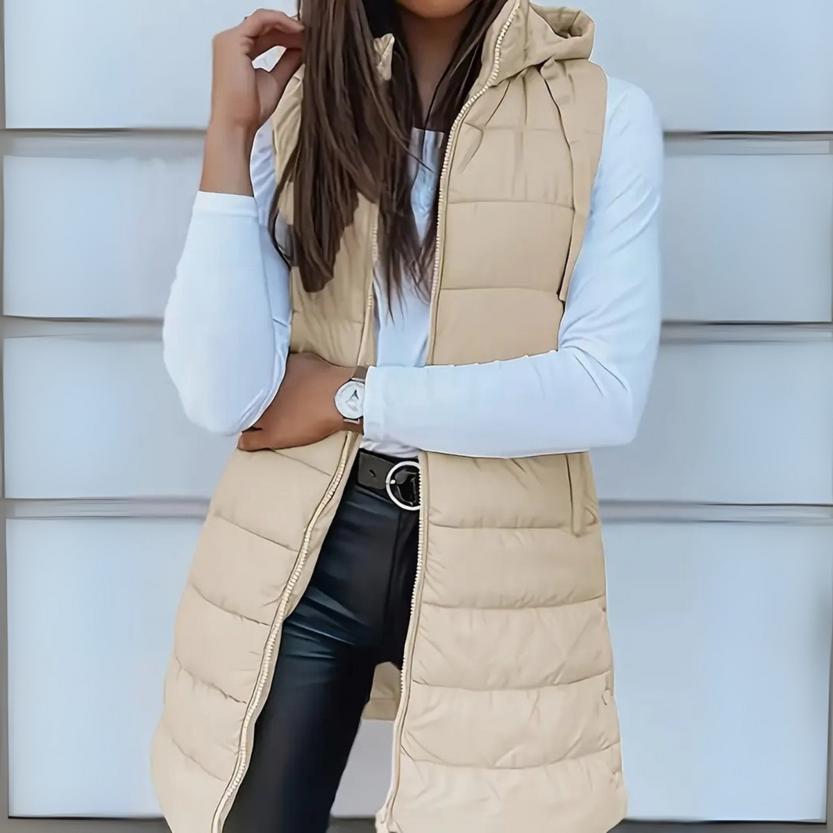 Brooke™ | Chaleco acolchado largo con capucha