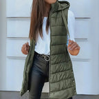 Brooke™ | Chaleco acolchado largo con capucha