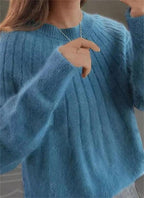 Amelia™ | Jersey de lana de cuello redondo y manga larga