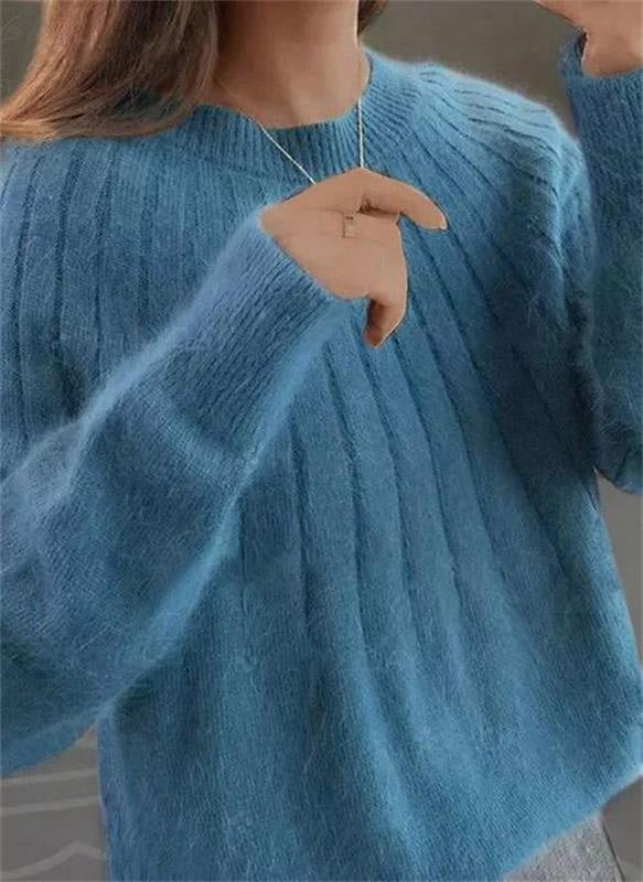 Amelia™ | Jersey de lana de cuello redondo y manga larga
