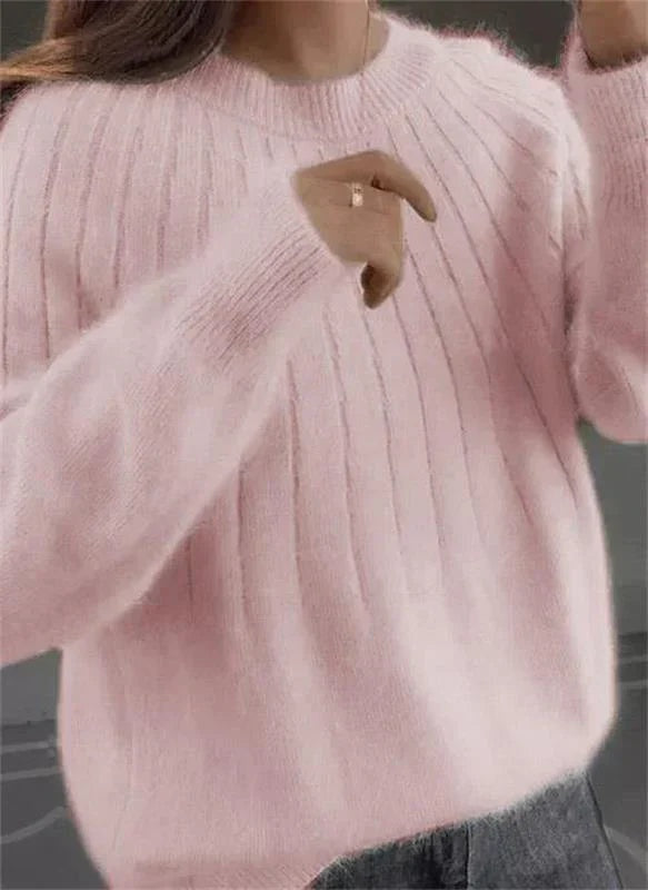 Amelia™ | Jersey de lana de cuello redondo y manga larga